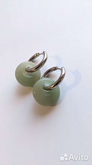 Серьги бублики с подвесками, швензы, кольца