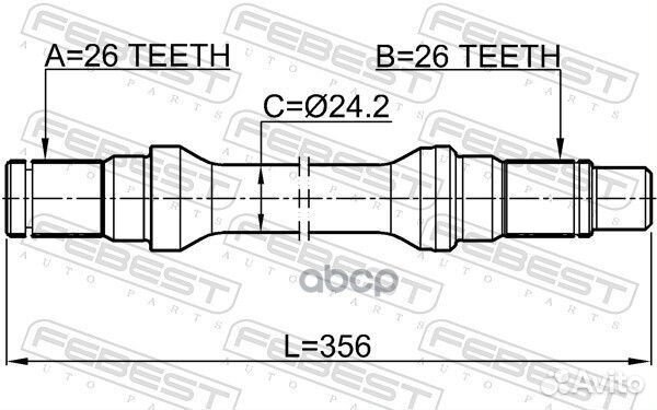 Полуось левая 26x356x26 2112-rangelh Febest