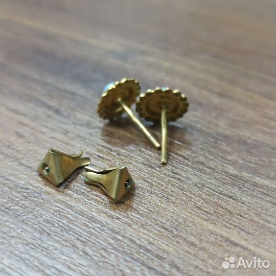 Серьги Бирюза Голубые Серёжки Позолоченные СССР