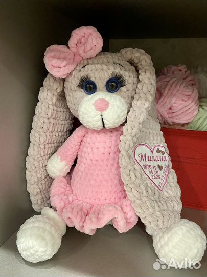 Вязаная игрушка с именной метрикой/именная игрушка