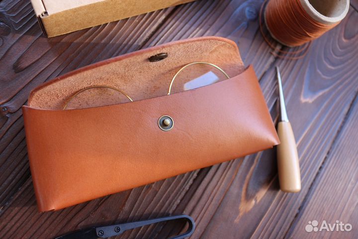 Футляр для очков кожаный ручная работа