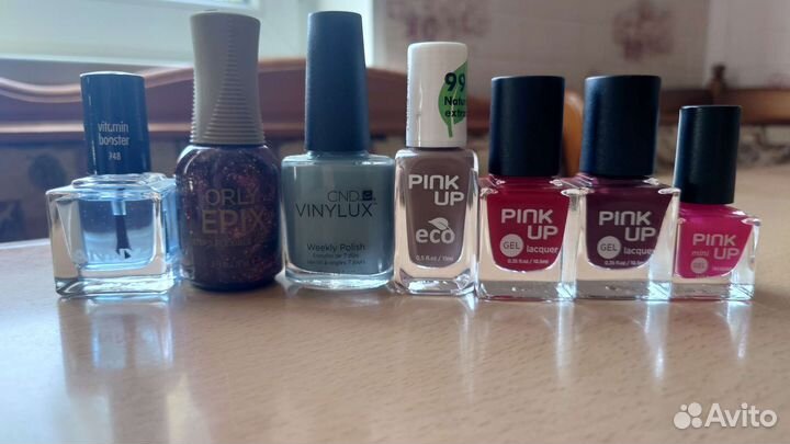 Лаки для ногтей 6шт, укрепитель для ногтей