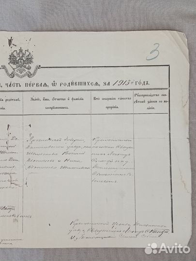 Выписка из метрической книги 1913 год