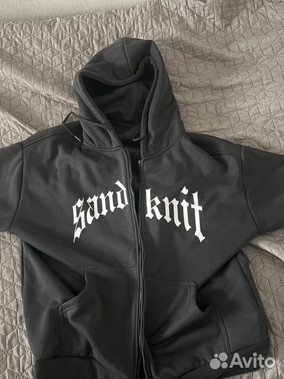 Зип худи серая