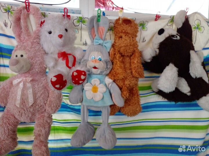 Игрушки зайчики, собачки, мишка