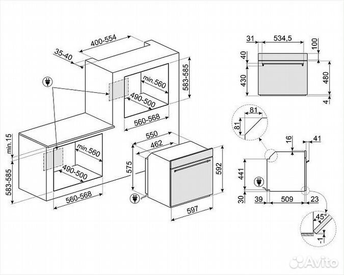Духовой шкаф smeg SF6301TN