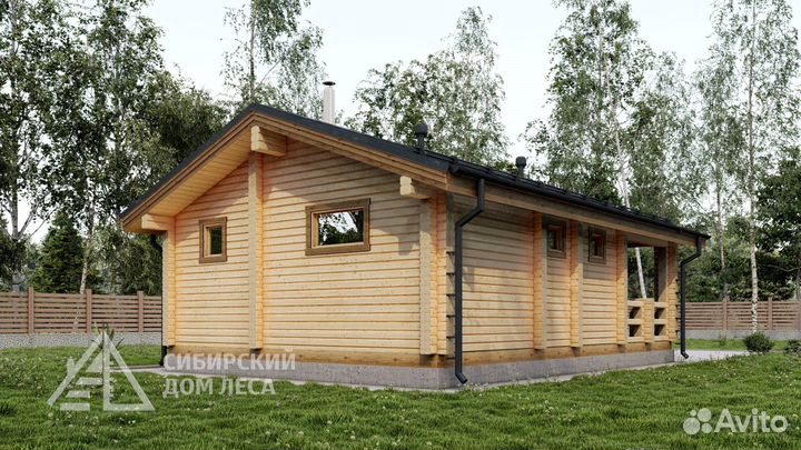 Баня 6,2х9,3 из профилированного бруса