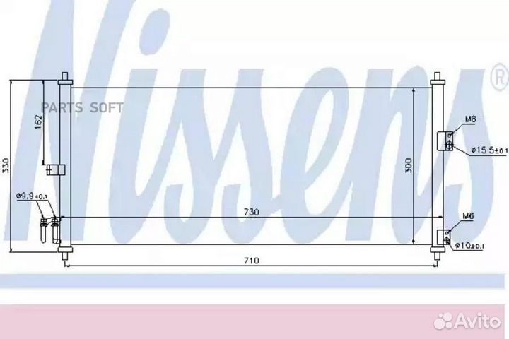 Радиатор кондиционера nissan almera (2000) 2.2 DCI