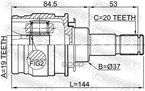Шрус внутренний зад Febest 1581512SX,CI1237,182024