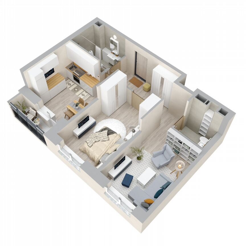 2-к. квартира, 52 м², 1/17 эт.