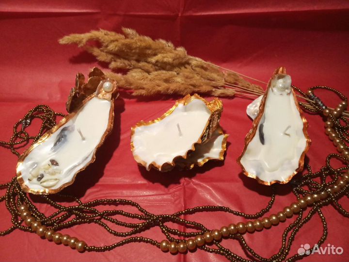 Свеча в ракушке устрицы