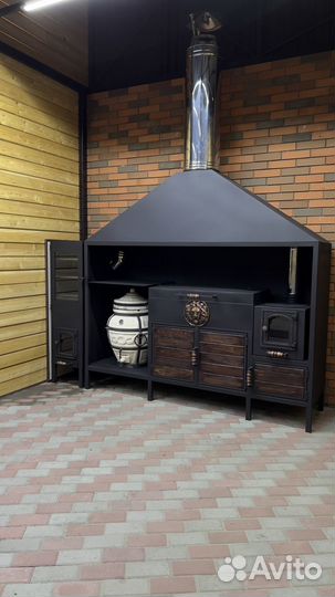 Мангал с зонтом