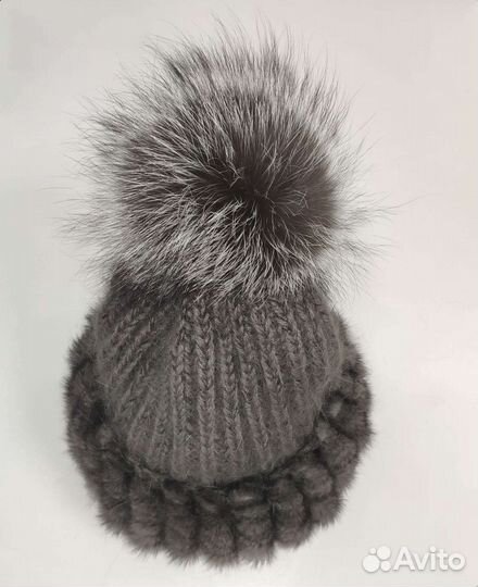 Шапка, варежки, снуд из пуха норки