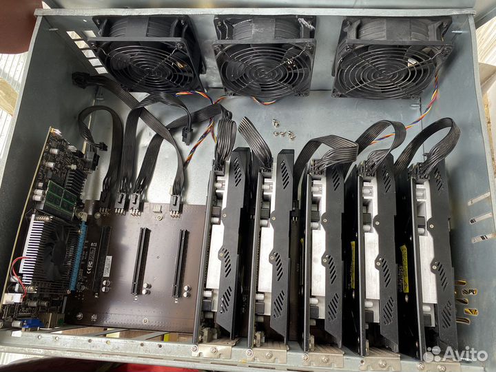 Риг, видеокарты RX580 8g (8 штук), блок на 2000 вт