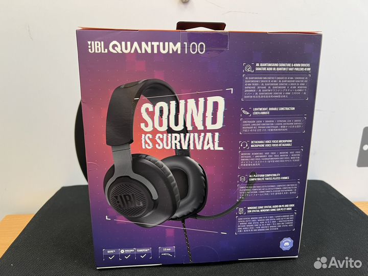 Компьютерная гарнитура наушники JBL Quantum 100