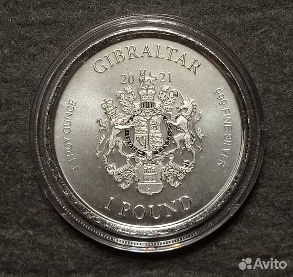 Монета Гибралтар 2021 Персей Серебро
