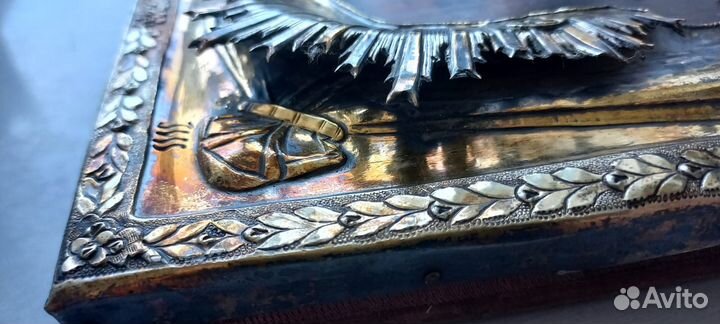 Икона нерукотворный спас - серебро 84 1834 год