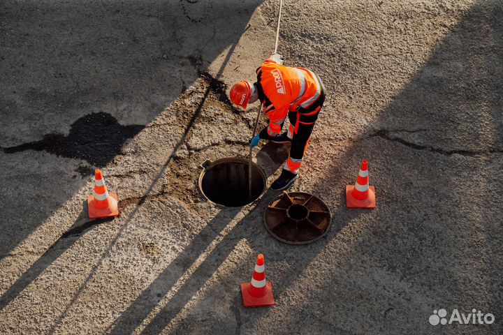 Устранение засоров труб, прочистка канализации