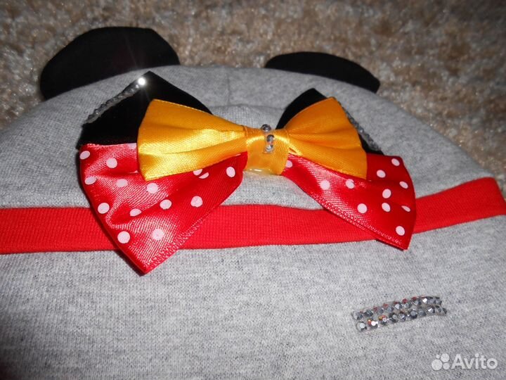 Шапка трикотажная с ушками Минни