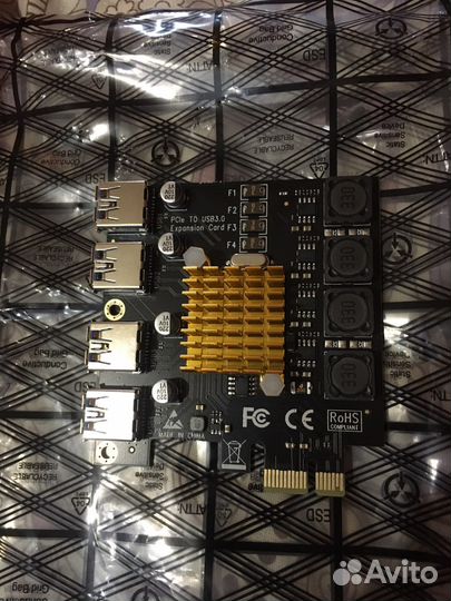 Разветвитель (хаб) pcie x1 - usb 3.0 4 порта