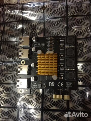 Разветвитель (хаб) pcie x1 - usb 3.0 4 порта