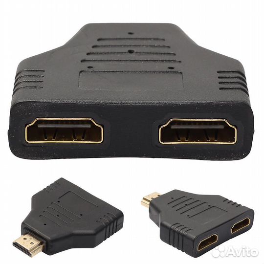 Переходник hdmi штекер - 2 hdmi гнездо (H-67)