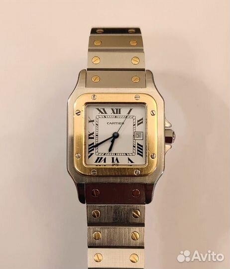 Cartier Santos сталь золото швейцарские часы