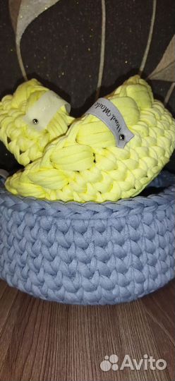 Корзинка из трикотажной пряжи