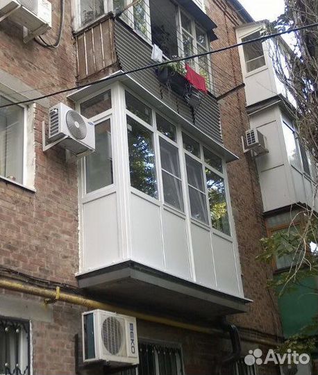 Балкон остекленный, балкон под ключ