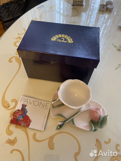 Чайная пара Pavone чашка с лобстером