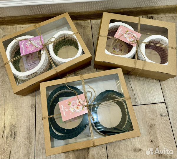 Корзина вязаная. Подарочный набор