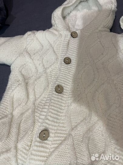 Комлпект вязанный для новорожденного