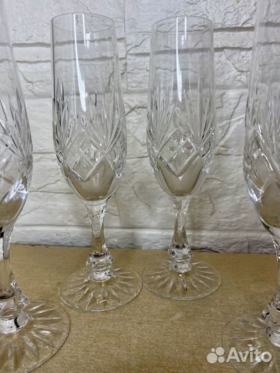 Хрустальные фужеры бокалы СССР для шампанского