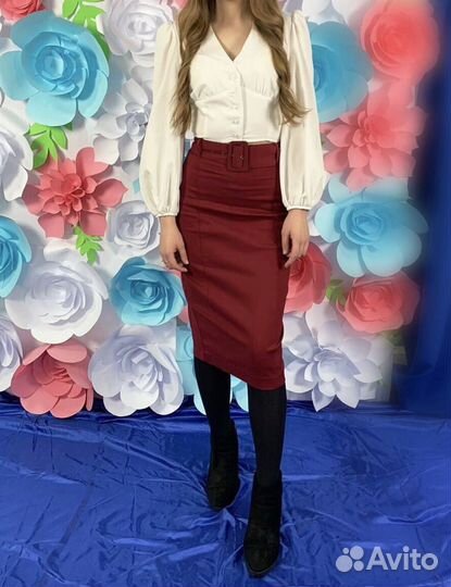 Блузка белая укороченная