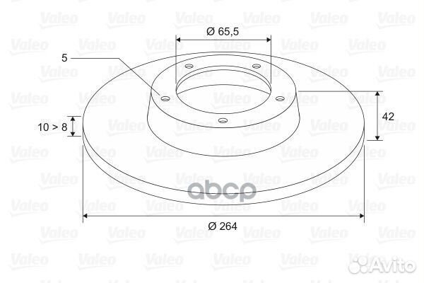 Диск тормозной зад прав/лев 297593 Valeo