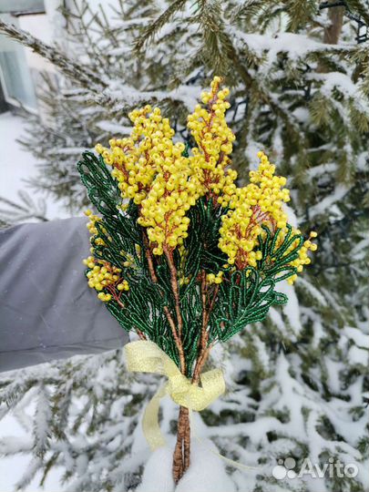 Мимоза из бисера