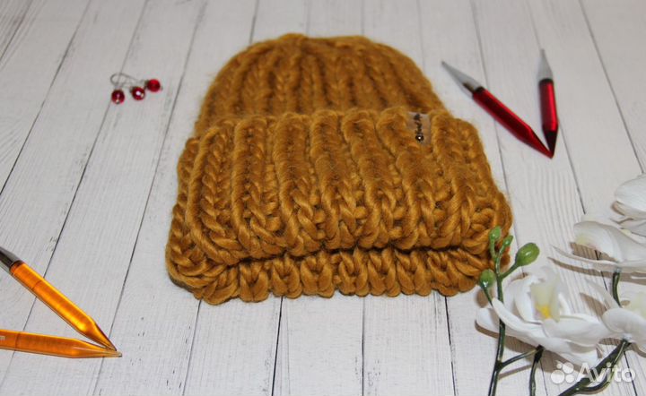 Шапка крупной вязки