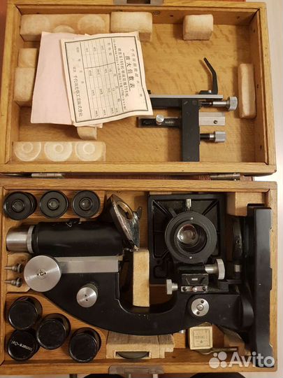 Прекрасный антикварный японский микроскоп Tiyoda