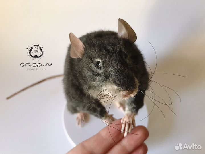 Крыса. Реалистичная игрушка из меха