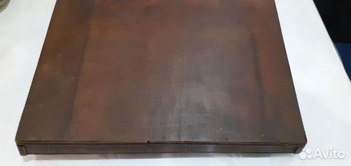 Поднос деревянный ручная работа, внутри кожа