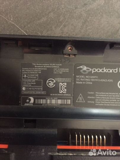 Ноутбук packard bell p5wtc на запчасти