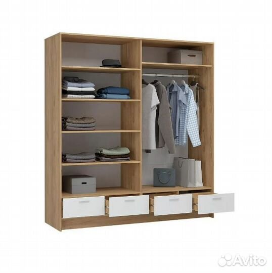 Шкаф 4-х створчатый Ирис шк-04 дуб крафт золото