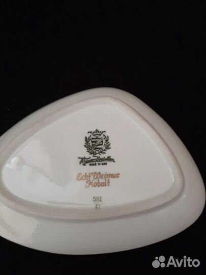 Пепельница, тарелка,вазы кобальт