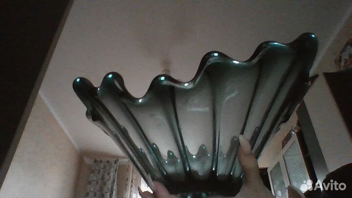 Ваза цветное гутное стекло