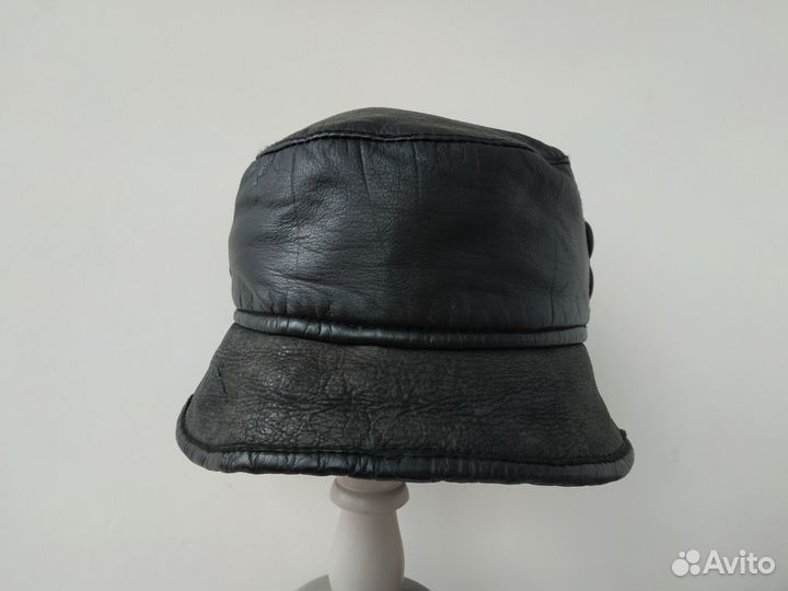 Панама зимняя кожаная на меху