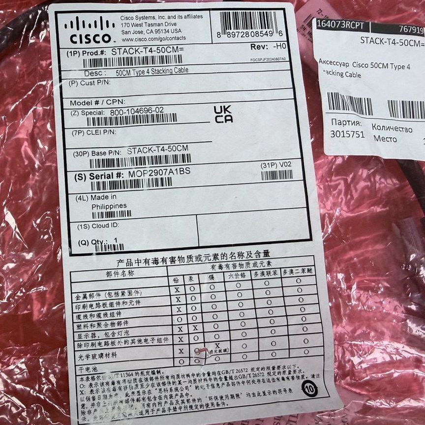 [STACK-T4-50CM] Кабель Cisco Stack-T4-50cm