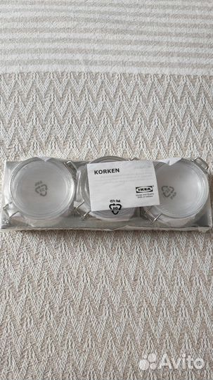 IKEA набор баночек с крышкой коркен без рисунка