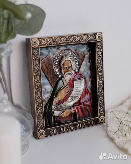 Икона Андрея Первозванного 15х12 см