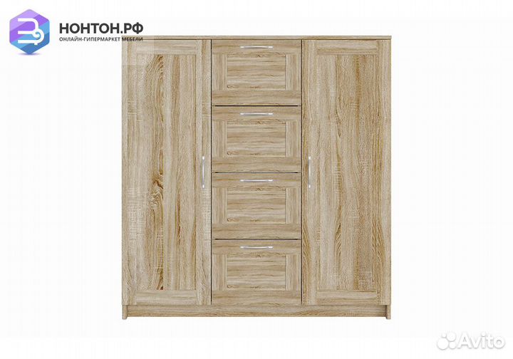 Комод с дверцами Сириус 4 ящика сонома