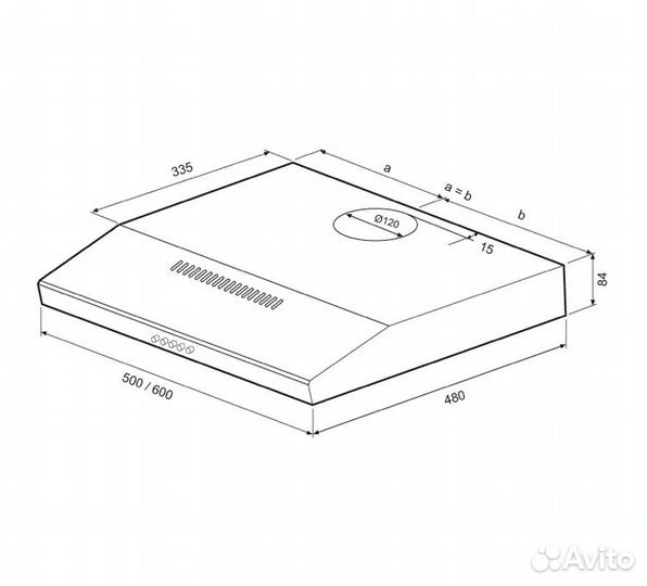 Кухонная вытяжка krona EVA 600 PB 60 см